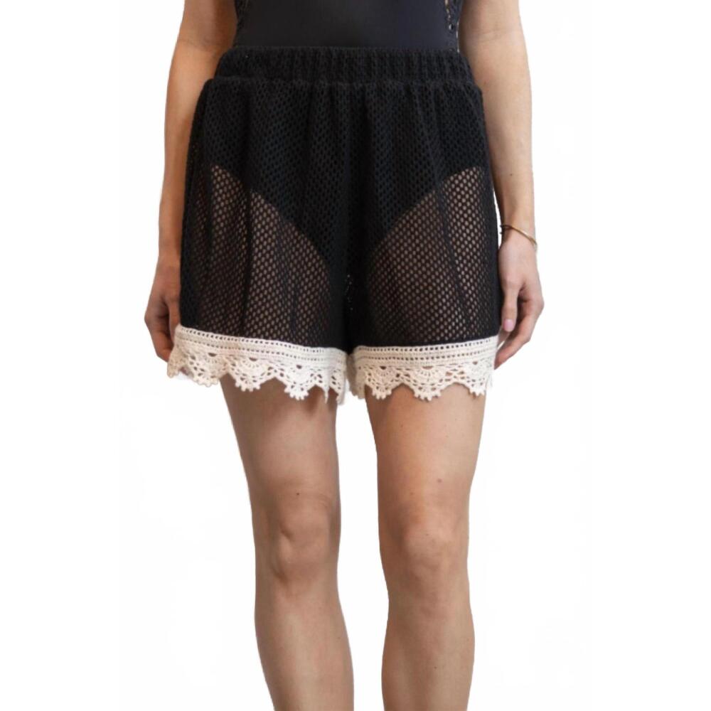 NEW SEA kendall crochet short in black